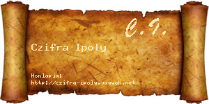 Czifra Ipoly névjegykártya